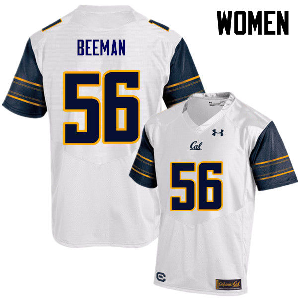 Women #56 Jack Beeman Cal Bears (California Golden Bears College) Football Jerseys Sale-White